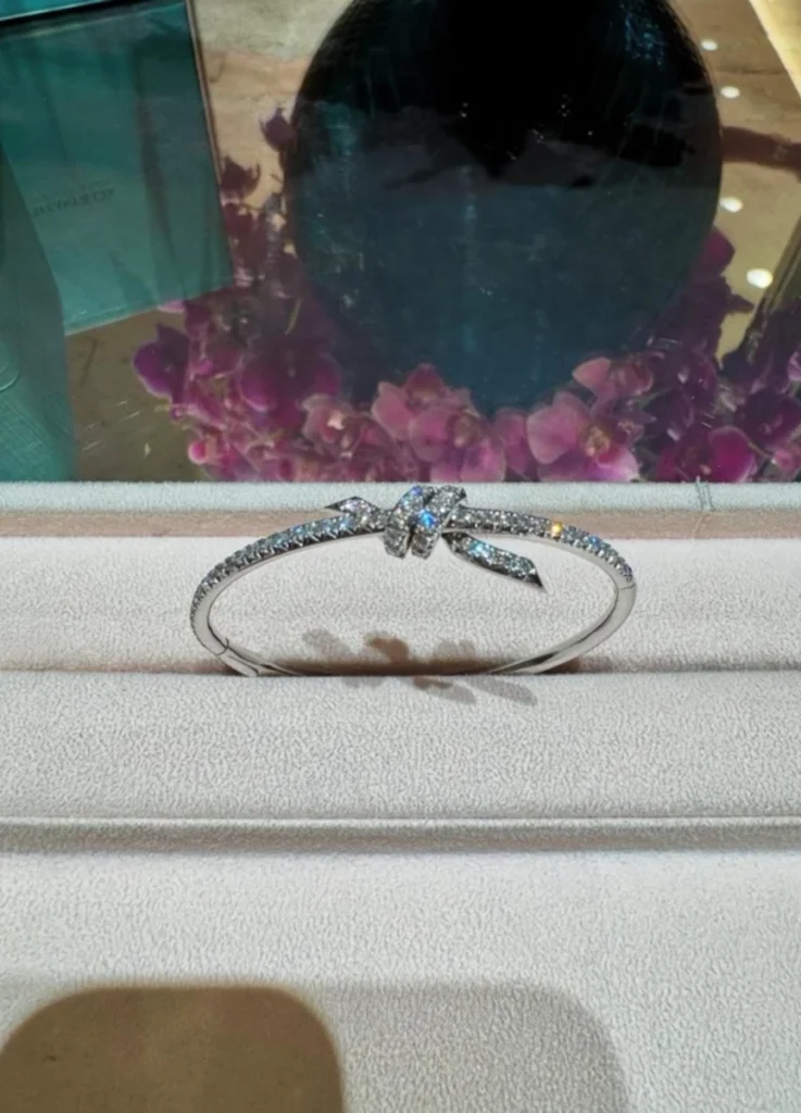 Tiffany Knot Bangle in White Gold with Diamonds
$23,500