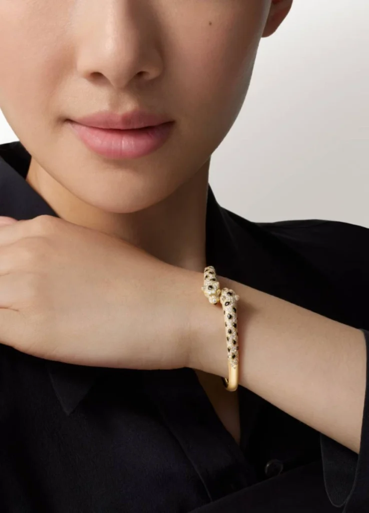 Panthère de Cartier bracelet, small model, half-paved