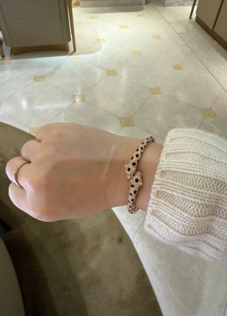 Panthère de Cartier bracelet, small model, half-paved