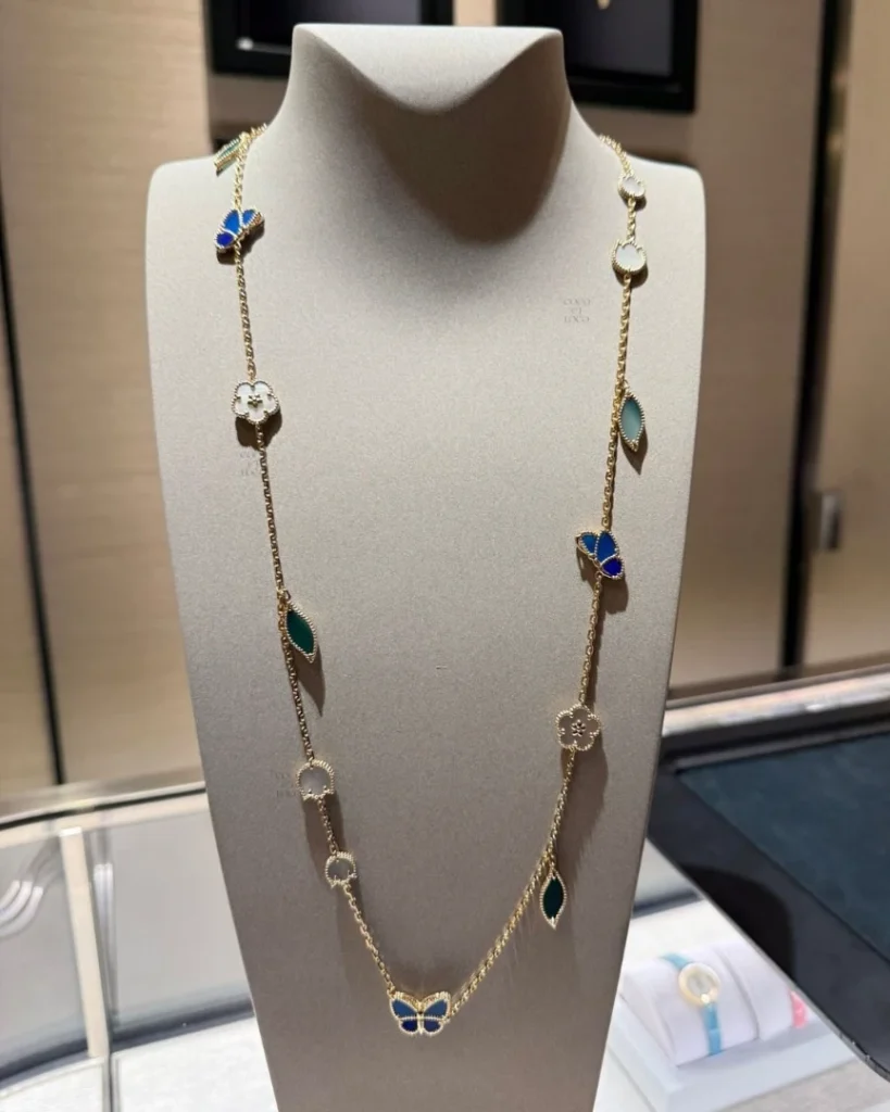 Lucky Spring Butterfly long necklace, 15 motifs