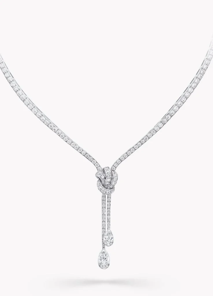 Graff Tilda’s Bow Double Pavé Diamond Drop Necklace