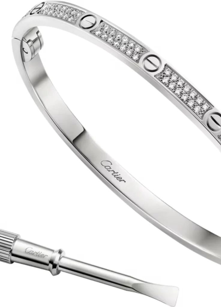 Cartier LOVE bracelet, Small model, paved, White Gold