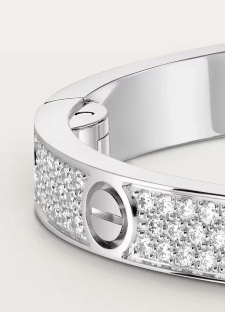 Cartier LOVE bracelet, Medium model, paved, White Gold