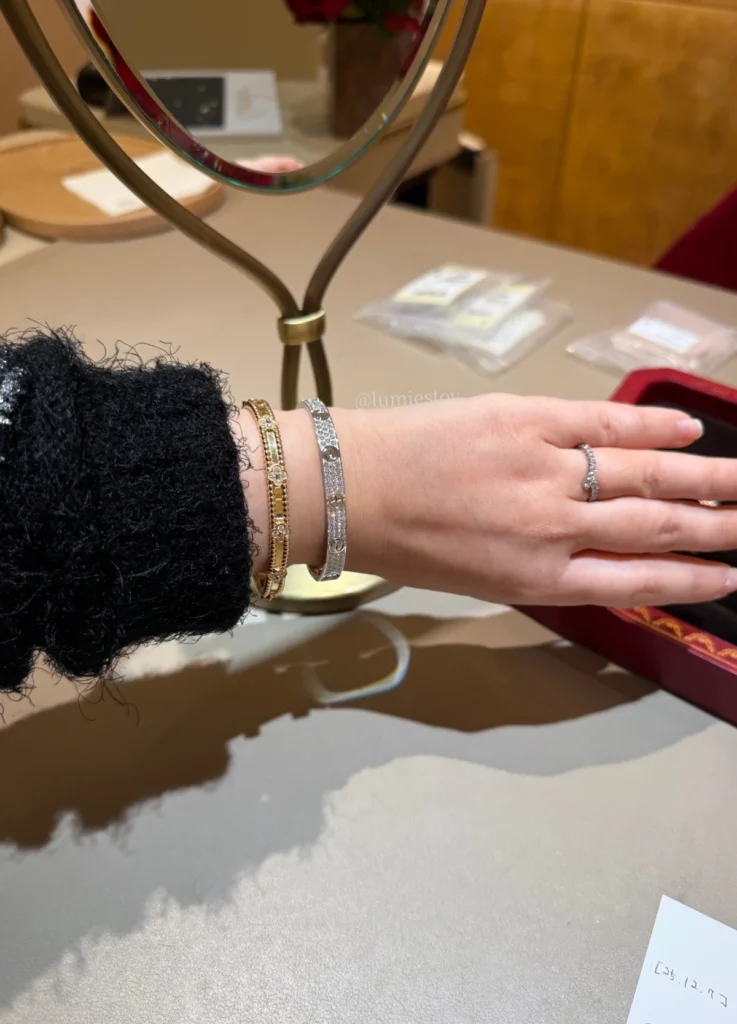 Cartier LOVE bracelet, Classic model, paved, White Gold