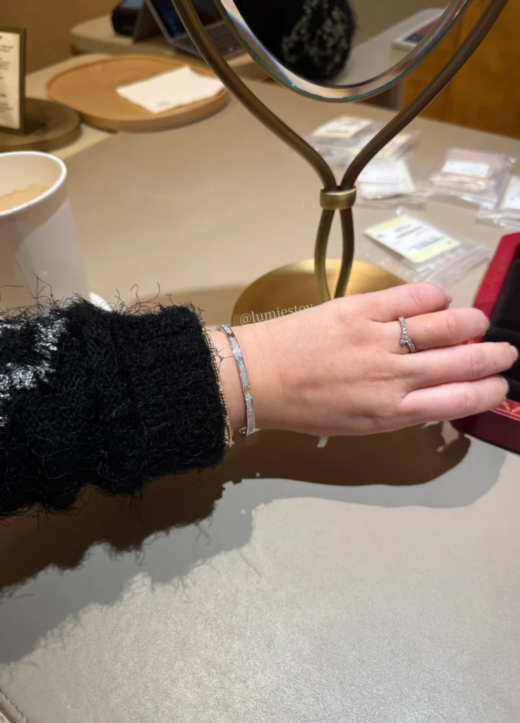 Cartier LOVE bracelet, Small model, paved, White Gold