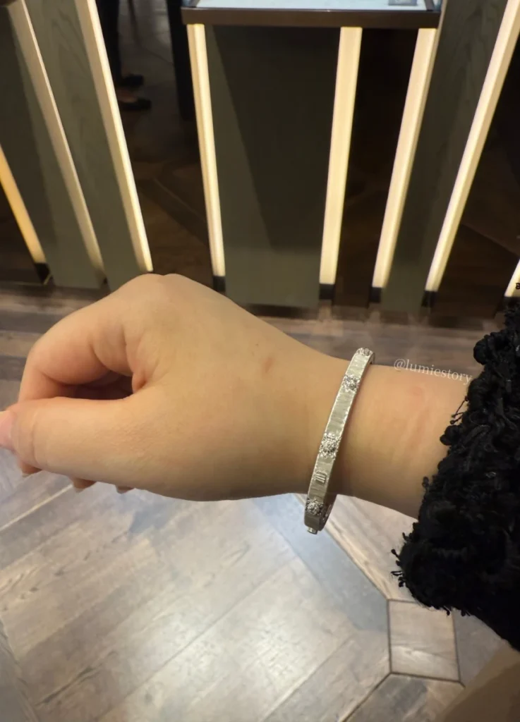 Buccellati MACRI CLASSICA RHODIUM-PLATED WHITE GOLD BRACELET WITH DIAMONDS