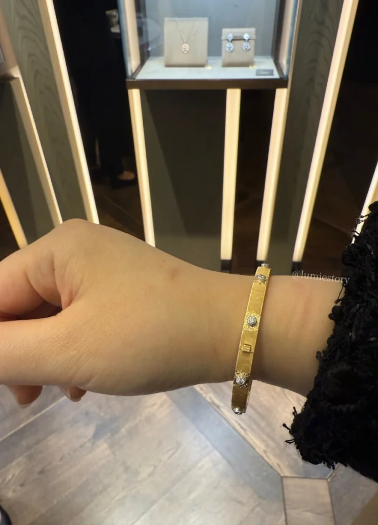 Buccellati MACRI CLASSICA YELLOW AND WHITE GOLD RIGATO BRACELET WITH DIAMONDS ($14,000.00)