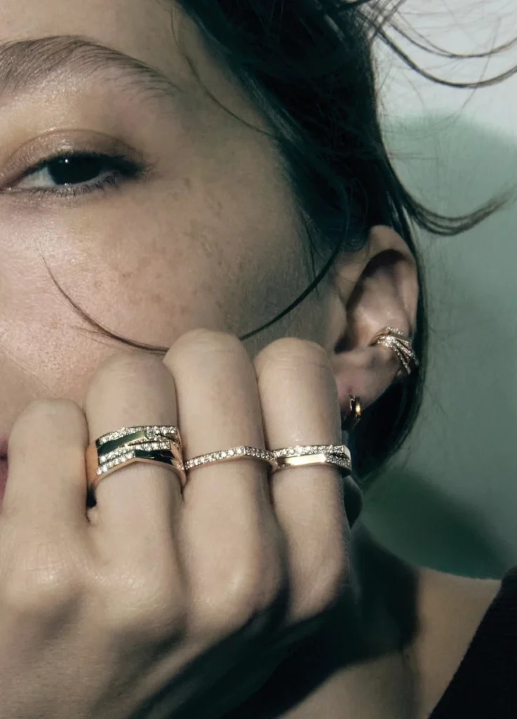 Repossi Antifer Pave Rings & Bracelet (Pink Gold)