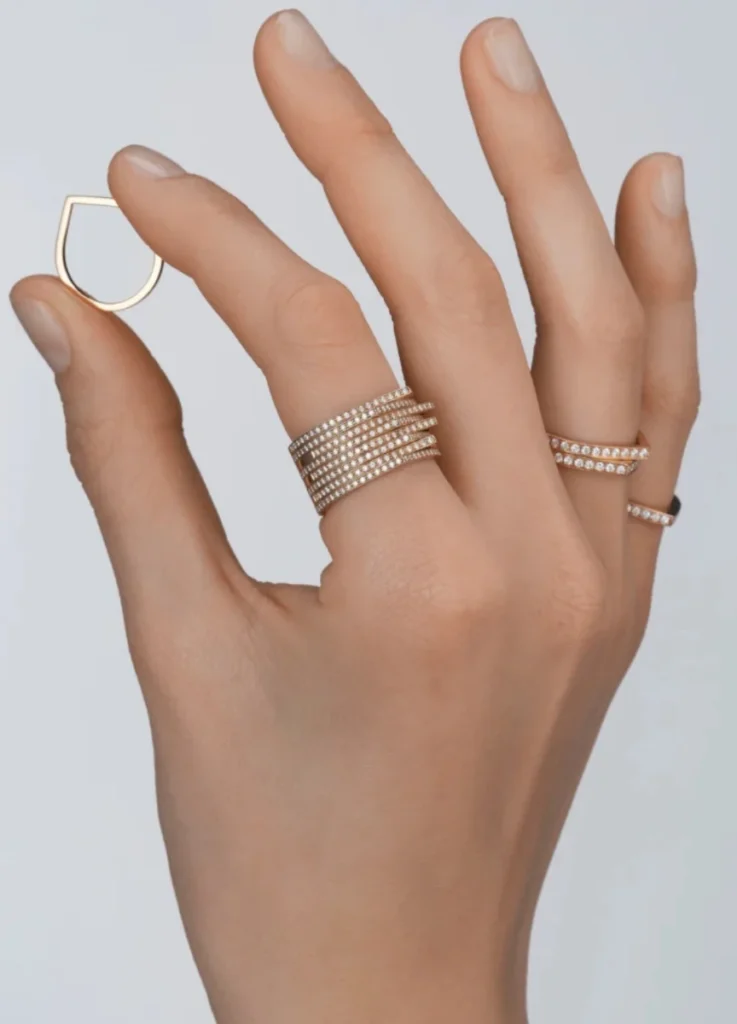 Repossi Antifer Pave Rings (Pink Gold)