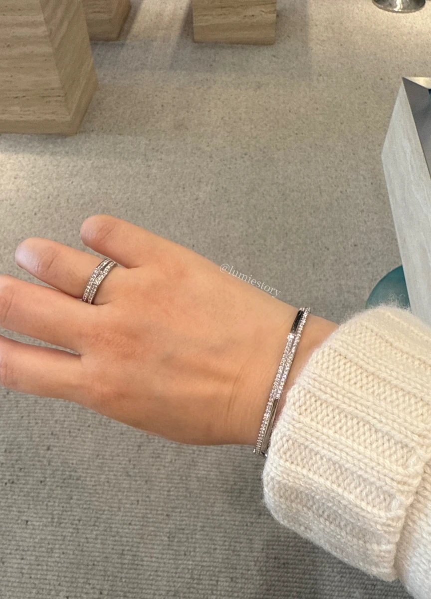 Repossi Antifer Rings and pave Bracelets, whitegold