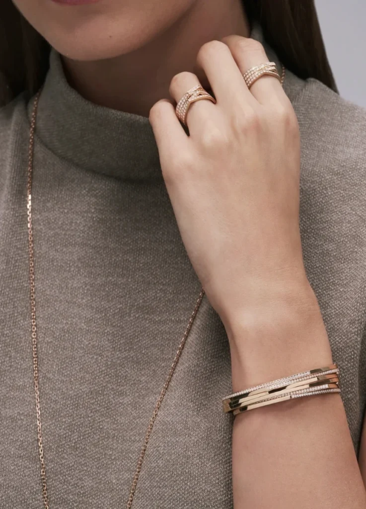 Repossi Antifer Pave Rings and Bracelets (Pink Gold)