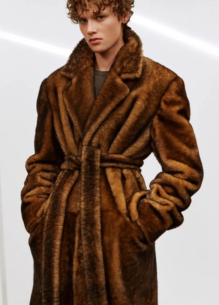 Phoebe Philo Collection E — shearling coat,
photographed by Alasdair McLellan