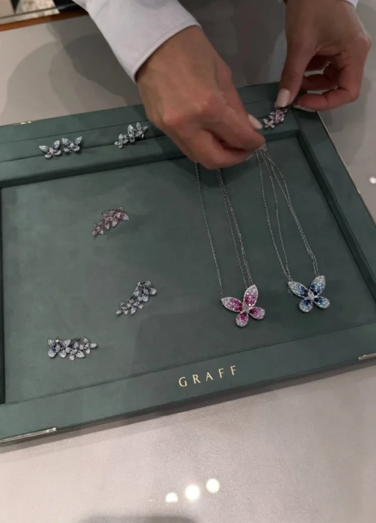 Graff Butterfly 2026 Color Stone Collection — sapphire necklace and earrings