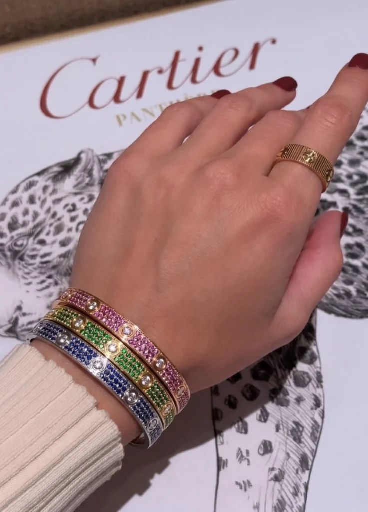 Cartier Love Pavé Trio Bracelet