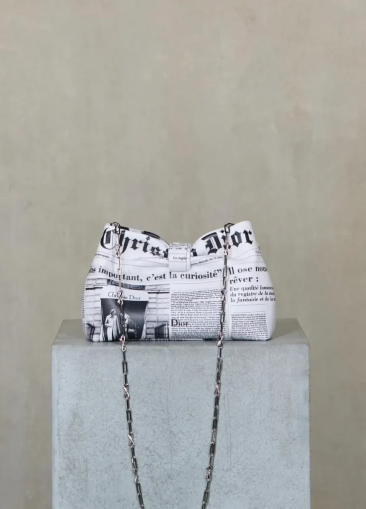 Bag detail — chain handle and hobo silhouette close-up