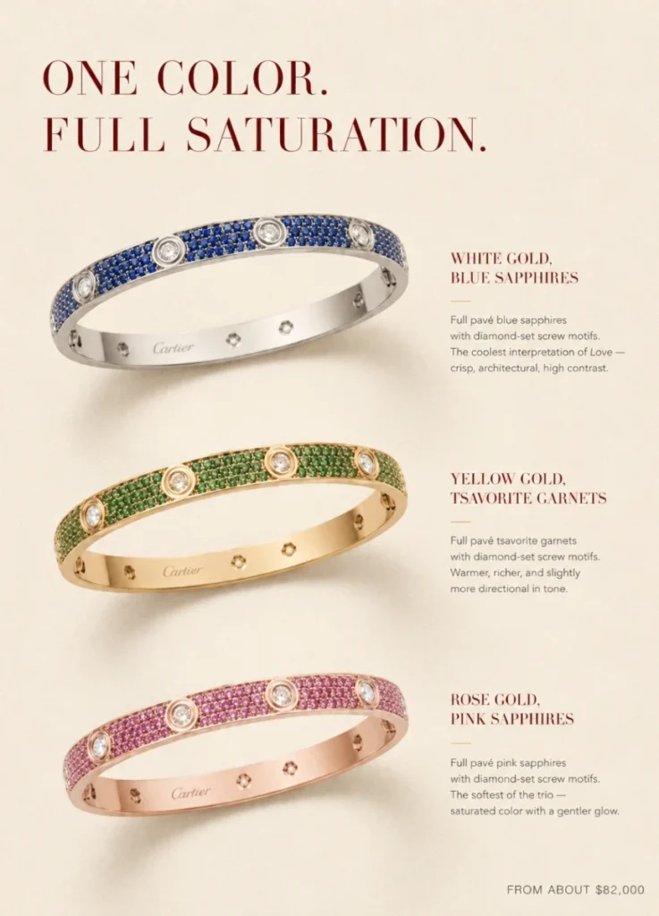 Cartier Love Pavé Trio Bracelet