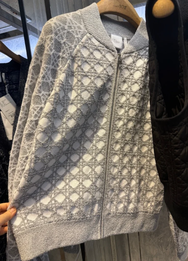 Gray Micro Cannage Cardigan