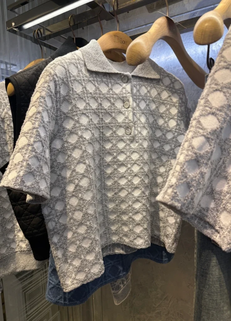 Gray Micro Cannage Knit