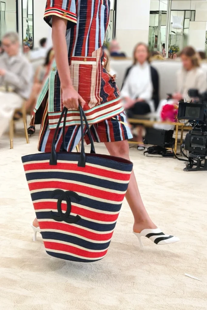 Chanel Cruise 2026/27 Striped Raffia Shopper