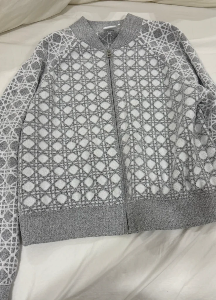 Dior Fall 2026 Gray Micro Cannage Cardigan
