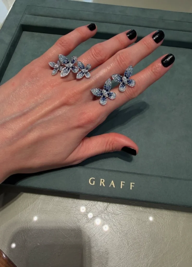 Graff Butterfly cluster ear climber detail