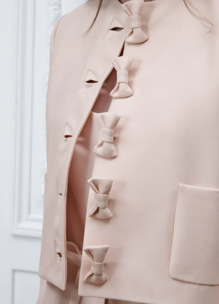 Dior Fall 2026 Pink Bow Jacket front detail