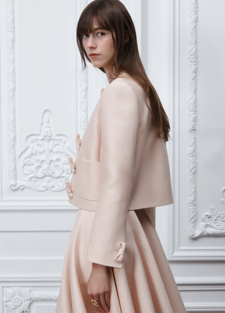 Dior Fall 2026 Pink Bow Jacket front detail