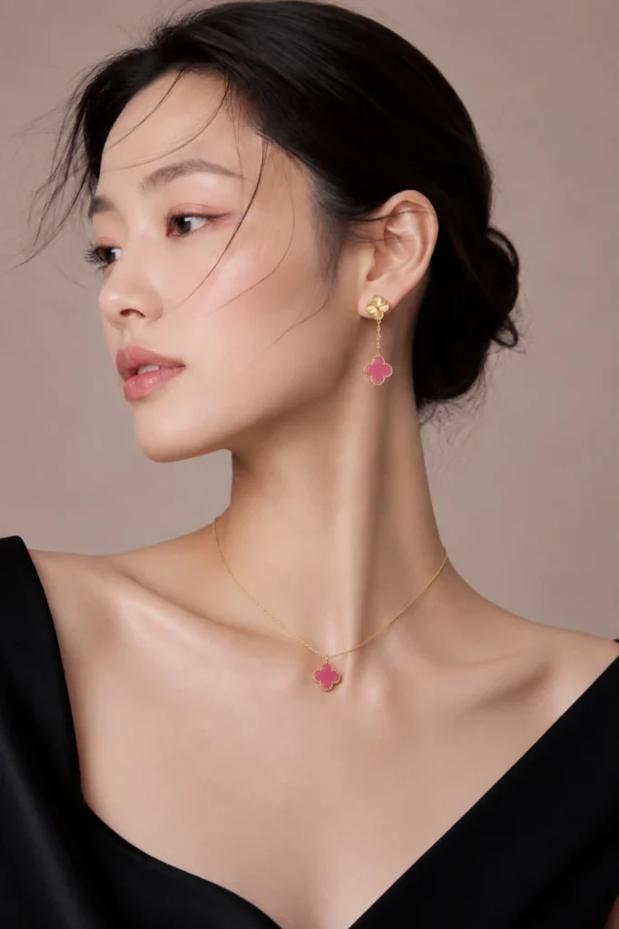 Van Cleef & Arpels Pink Enamel Alhambra
